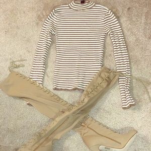 Forever 21 Long sleeve/ Lace up boots